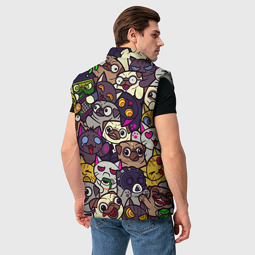 Мужской жилет CS:GO - Paw Paw Лапки / 3D-Светло-серый – фото 4