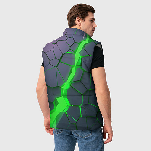 Мужской жилет ЗЕЛЕНЫЙ РАЗЛОМ 3Д РАЗЛОМ / 3D-Светло-серый – фото 4