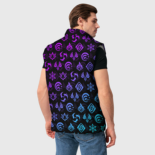 Мужской жилет GENSHIN IMPACT NEON / 3D-Светло-серый – фото 4