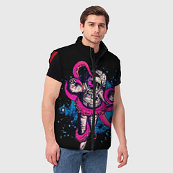 Мужской жилет Осьминог и Космонавт, цвет: 3D-красный — фото 2