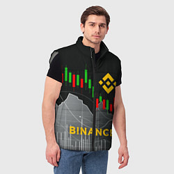 Мужской жилет BINANCE БИНАНС ГРАФИК, цвет: 3D-светло-серый — фото 2