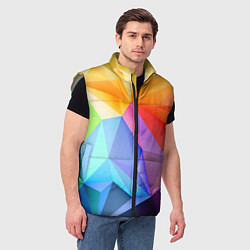 Мужской жилет Радужная геометрия, цвет: 3D-светло-серый — фото 2