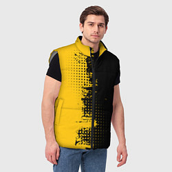Мужской жилет ЧЕРНО ЖЕЛТЫЙ ГРАНЖ GRUNGE Z, цвет: 3D-светло-серый — фото 2