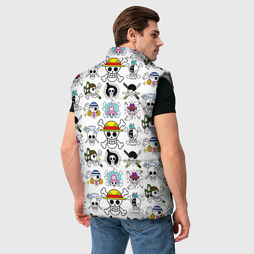 Мужской жилет Веселые Роджеры пиратов Соломенной Шляпы / 3D-Светло-серый – фото 4