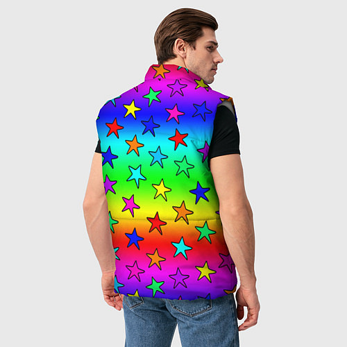 Мужской жилет Радужные звезды / 3D-Светло-серый – фото 4