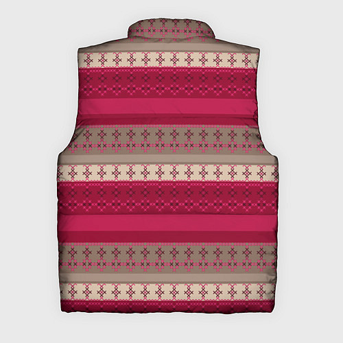 Мужской жилет Полосатый вышитый орнамент / 3D-Красный – фото 2