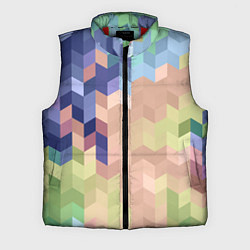 Мужской жилет Абстрактный бежево-синий узор, цвет: 3D-красный