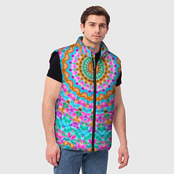 Мужской жилет Разноцветный калейдоскоп, цвет: 3D-черный — фото 2