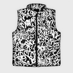 Мужской жилет Graffiti white on black