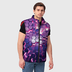 Мужской жилет АБСТРАКЦИЯ СОТЫ, цвет: 3D-красный — фото 2