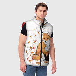 Мужской жилет ЛИСА В ЛИСТЬЯХ ОСЕННЕЕ НАСТРОЕНИЕ FOX IN THE FORES, цвет: 3D-красный — фото 2