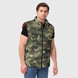 Мужской жилет Именной камуфляж Олег, цвет: 3D-красный — фото 2