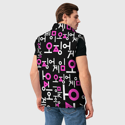 Мужской жилет Игра в кальмара лого узор / 3D-Светло-серый – фото 4