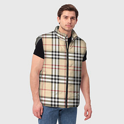 Мужской жилет Клетчатый принт в стиле Burberry, цвет: 3D-светло-серый — фото 2