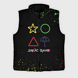 Мужской жилет Игра в кальмара: Фигурки, цвет: 3D-черный