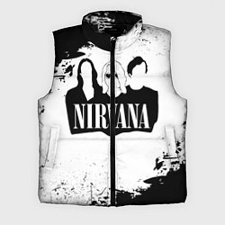 Мужской жилет Нирвана Рок Группа Гранж ЧБ Nirvana, цвет: 3D-черный