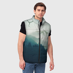 Мужской жилет ДРАКОНЫ НАД ЛЕСОМ DRAGON, цвет: 3D-черный — фото 2