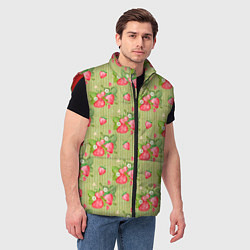 Мужской жилет Клубничка паттерн, цвет: 3D-красный — фото 2