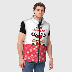Мужской жилет Оленёнок Merry Christmas, цвет: 3D-черный — фото 2