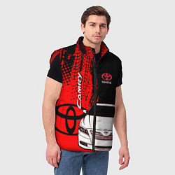 Мужской жилет Camry Toyota glitch, цвет: 3D-красный — фото 2