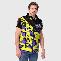 Мужской жилет Subaru Cубару, цвет: 3D-красный — фото 2