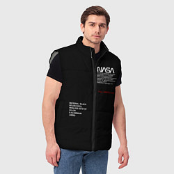 Мужской жилет NASA BLACK UNIFORM SPACE НАСА ЧЁРНАЯ ФОРМА, цвет: 3D-светло-серый — фото 2
