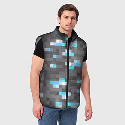 Мужской жилет АЛМАЗНАЯ РУДА DIAMOND ORE MINCRAFT, цвет: 3D-светло-серый — фото 2