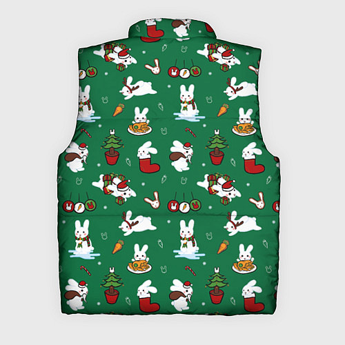 Мужской жилет Новогодний паттерн с зайчиками / 3D-Красный – фото 2