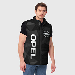 Мужской жилет Опель, Opel геометрия, цвет: 3D-черный — фото 2