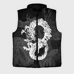 Мужской жилет Белый Дракон Гранж White Dragon, цвет: 3D-черный