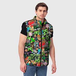 Мужской жилет МАЙНКРАФТ ВСЕ ГЕРОИ И ПРЕДМЕТЫ, цвет: 3D-черный — фото 2