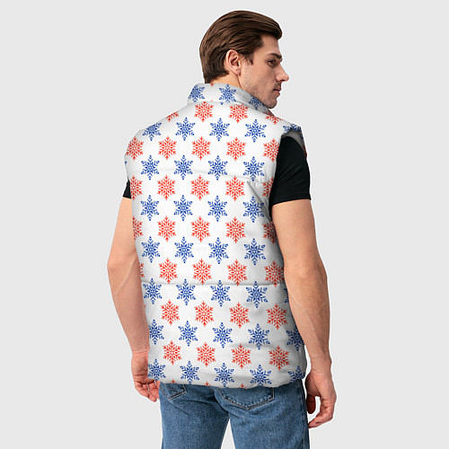 Мужской жилет Снежинки паттернsnowflakes pattern / 3D-Светло-серый – фото 4