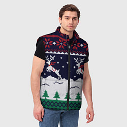 Мужской жилет СВИТЕР С ОЛЕНЯМИ DEER SWEATER, цвет: 3D-черный — фото 2