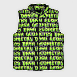 Мужской жилет Geometry Dash: Green Pattern Logo, цвет: 3D-светло-серый