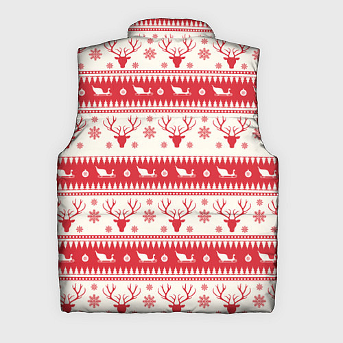 Мужской жилет Новогодний орнамент с Оленями / 3D-Красный – фото 2