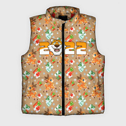 Мужской жилет Новый год символ 2022 надпись, цвет: 3D-красный
