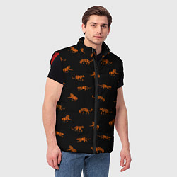 Мужской жилет Тигры паттерн Tigers pattern, цвет: 3D-красный — фото 2