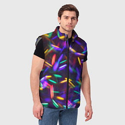 Мужской жилет Новогодние Фонарики, цвет: 3D-светло-серый — фото 2