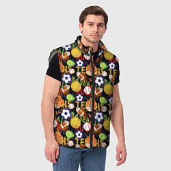 Мужской жилет Разные Спортивные Мячи, цвет: 3D-светло-серый — фото 2