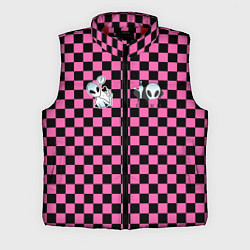 Мужской жилет Инопланетянин в черно розовую клетку