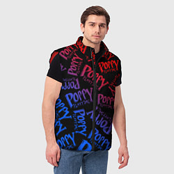 Мужской жилет POPPY PLAYTIME LOGO NEON, ХАГИ ВАГИ, цвет: 3D-красный — фото 2