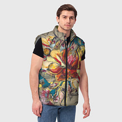 Мужской жилет Очень красивые цветы, цвет: 3D-светло-серый — фото 2