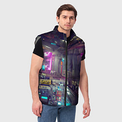 Мужской жилет Городской киберпанк, цвет: 3D-светло-серый — фото 2