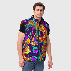 Мужской жилет Все смешалост-тигры,змеи, цвет: 3D-красный — фото 2