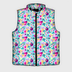 Мужской жилет Сказочные Единороги и Мороженое, цвет: 3D-черный