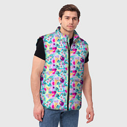 Мужской жилет Сказочные Единороги и Мороженое, цвет: 3D-черный — фото 2