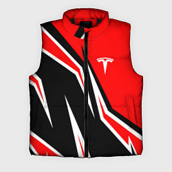 Мужской жилет TESLA MOTORS RED LINE ТЕСЛА, цвет: 3D-черный