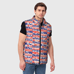 Мужской жилет СССР хроника паттерн, цвет: 3D-черный — фото 2