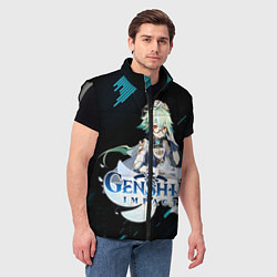 Мужской жилет Genshin Impact, цвет: 3D-светло-серый — фото 2