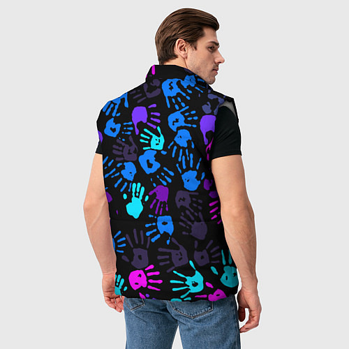 Мужской жилет Следы неоновых рук / 3D-Светло-серый – фото 4